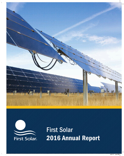 Vorschaubild First Solar
 Jahresbericht 2016