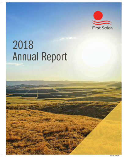 Vorschaubild First Solar
 Jahresbericht 2018