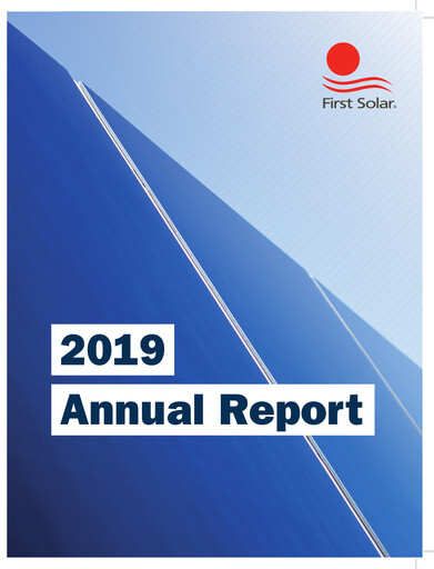 Thumbnail First Solar
 Annual Report 2019