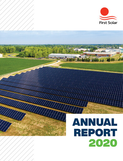 Thumbnail First Solar
 Annual Report 2020