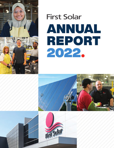 Thumbnail First Solar
 Annual Report 2022
