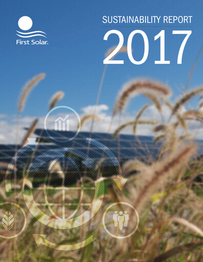 Thumbnail First Solar
 Sustainability Report 2017