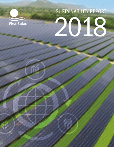 Thumbnail First Solar
 Sustainability Report 2018