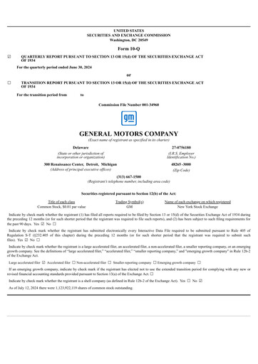 Thumbnail General Motors Quarterly Report 2024-q2