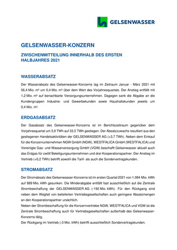 Thumbnail Gelsenwasser Quarterly Report 2021-q1