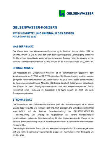 Thumbnail Gelsenwasser Quarterly Report 2022-q1