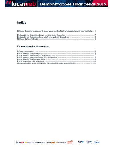 Thumbnail Locaweb Financial Statement 2019