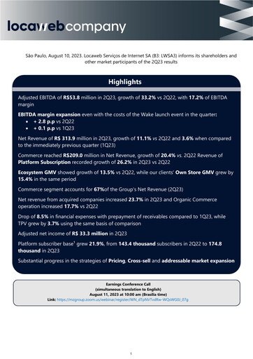 Thumbnail Locaweb Quarterly Report 2023-q2