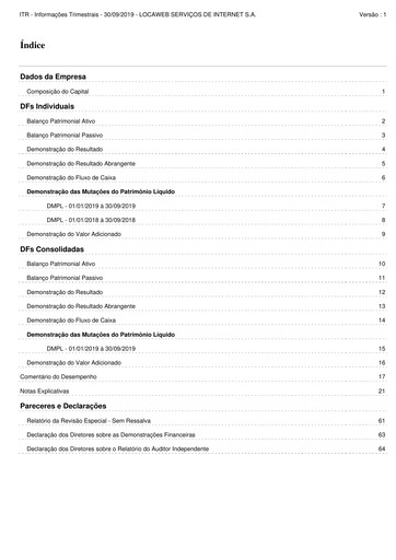 Thumbnail Locaweb Quarterly Report 2019-q3