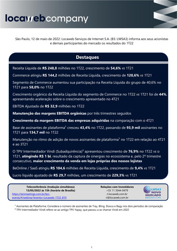 Thumbnail Locaweb Quarterly Report 2022-q1