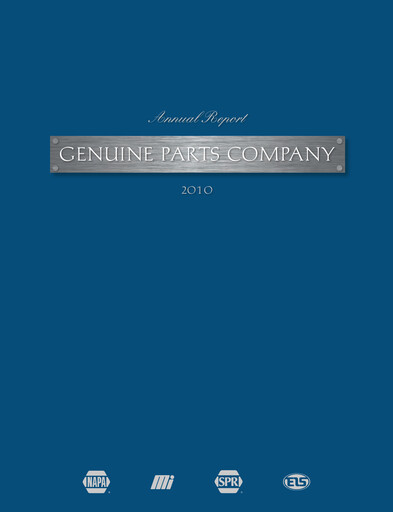 Miniature Genuine Parts Company
 Rapport annuel 2010