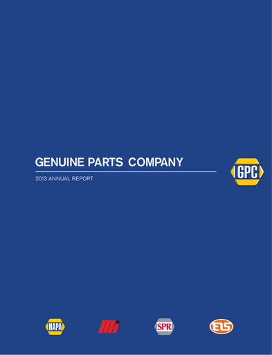 Miniature Genuine Parts Company
 Rapport annuel 2013