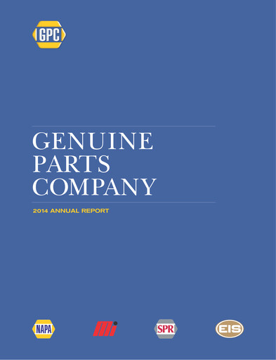 Miniature Genuine Parts Company
 Rapport annuel 2014