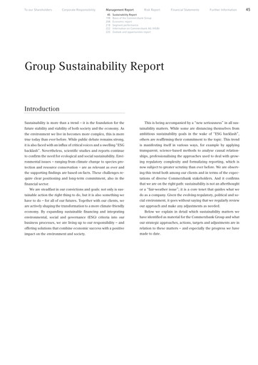 Thumbnail Commerzbank Sustainability Report 2025