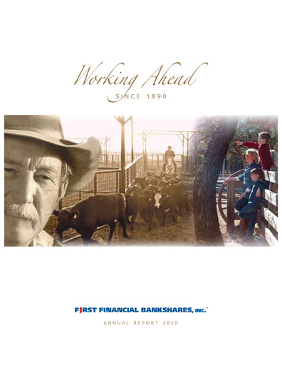 Thumbnail First Financial Bankshares Annual Report 2010