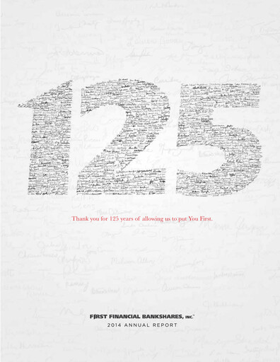 Thumbnail First Financial Bankshares Annual Report 2014