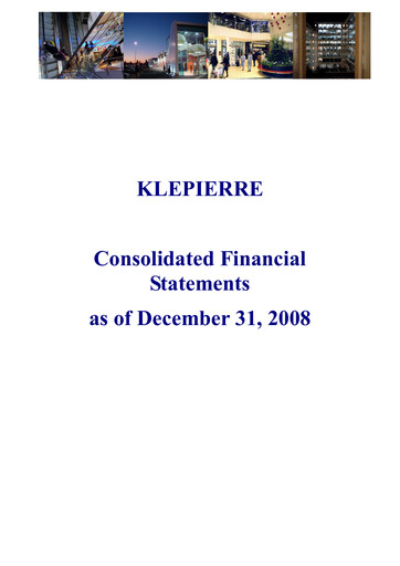 Thumbnail Klépierre Financial Statement 2008
