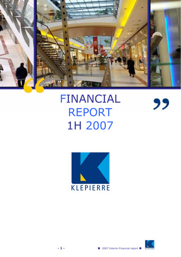 Thumbnail Klépierre Half-year Report 2007-h1