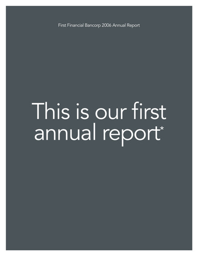 Thumbnail First Financial Bank
 Annual Report 2006