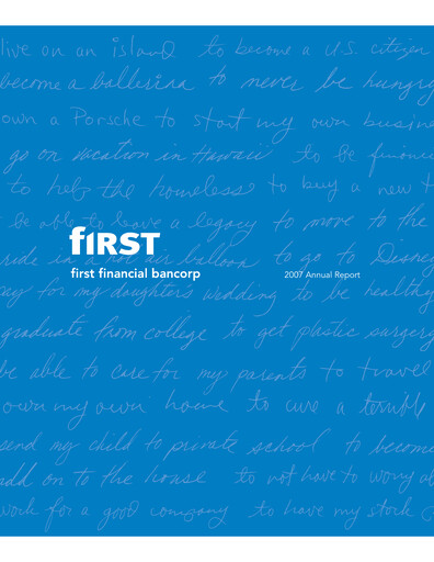 Thumbnail First Financial Bank
 Annual Report 2007