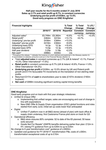 Thumbnail Kingfisher Half-year Report 2016-2017-h1