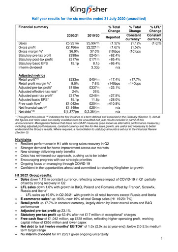 Thumbnail Kingfisher Half-year Report 2020-2021-h1