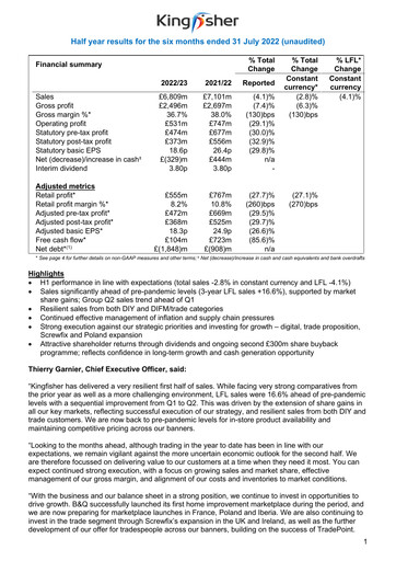 Thumbnail Kingfisher Half-year Report 2022-2023-h1