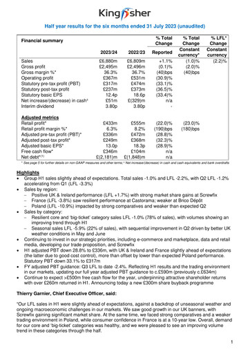 Thumbnail Kingfisher Half-year Report 2023-2024-h1