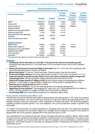 Thumbnail Kingfisher Half-year Report 2025-2026-h1