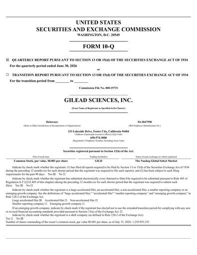 Thumbnail Gilead Sciences Quarterly Report 2026-q2