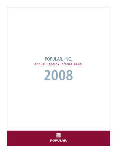 Miniature Popular, Inc. (Banco Popular de Puerto Rico) Rapport annuel 2008