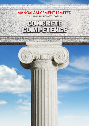 Thumbnail Mangalam Cement Annual Report 2009-2010