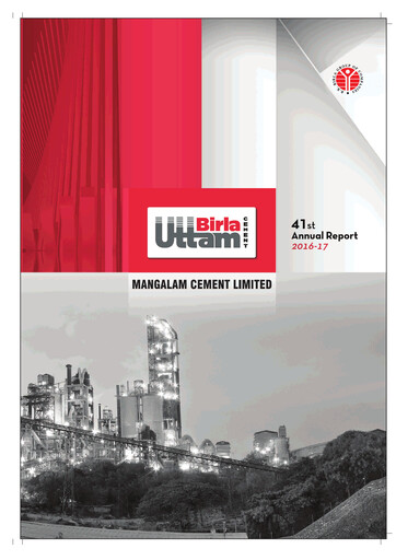 Thumbnail Mangalam Cement Annual Report 2016-2017