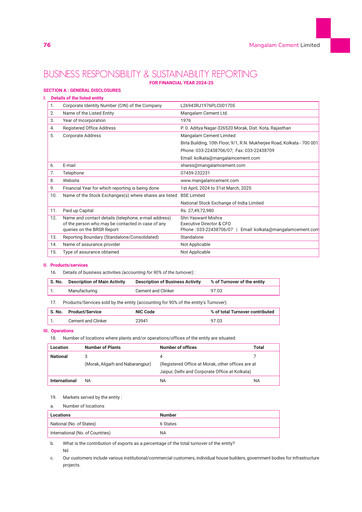 Thumbnail Mangalam Cement ESG Report 2024-2025