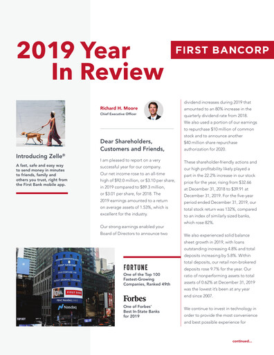 Vorschaubild First Bancorp
 Jahresbericht 2019