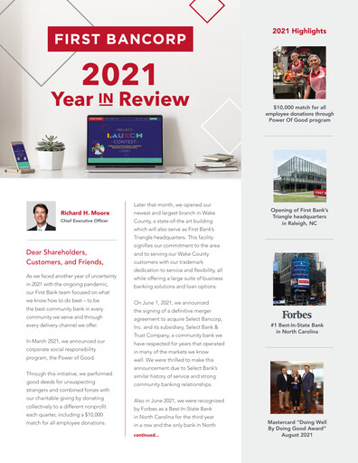 Vorschaubild First Bancorp
 Jahresbericht 2021