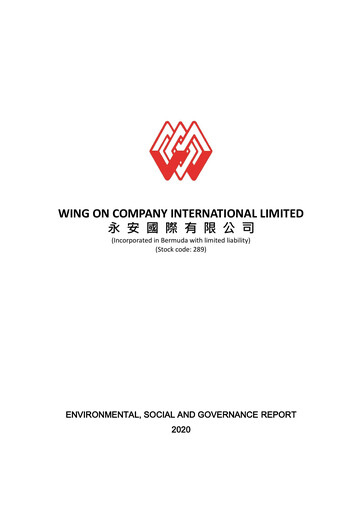 Miniature Wing On Company International Rapport ESG 2020