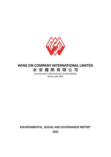 Miniature Wing On Company International Rapport ESG 2022