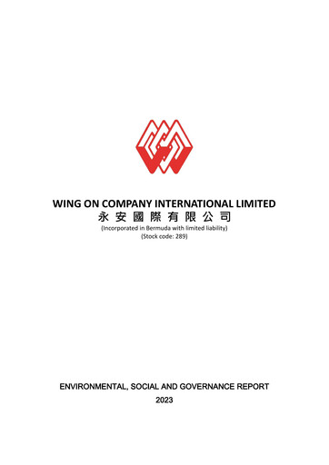 Miniature Wing On Company International Rapport ESG 2023