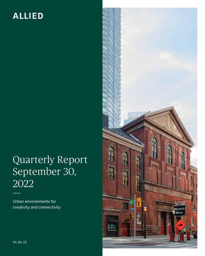 Thumbnail Allied Properties REIT Quarterly Report 2022-q3