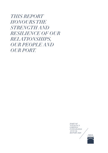 Thumbnail Port of Tauranga Annual Report 2020
