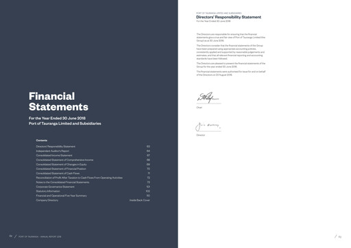 Thumbnail Port of Tauranga Financial Statement 2018