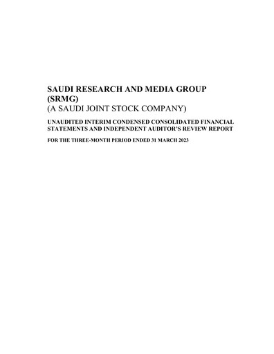 Thumbnail Saudi Research and Media Group Quarterly Report 2023-q1
