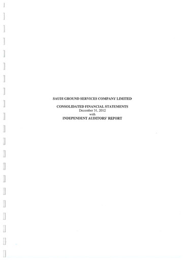 Thumbnail Saudi Ground Services Company Financial Statement 2012