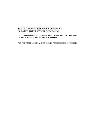 Thumbnail Saudi Ground Services Company Financial Statement 2022-h1