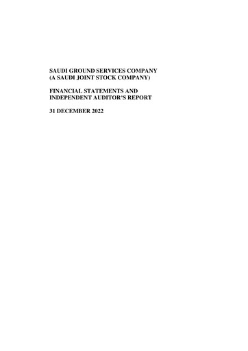 Thumbnail Saudi Ground Services Company Financial Statement 2022