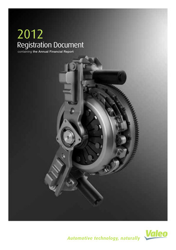 Thumbnail Valeo Universal Registration Document 2012