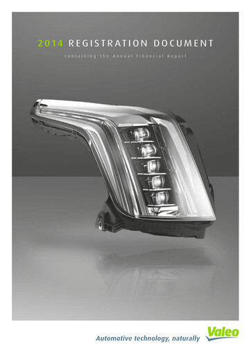 Thumbnail Valeo Universal Registration Document 2014