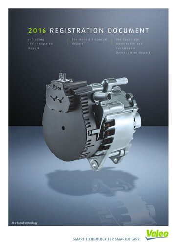 Thumbnail Valeo Universal Registration Document 2016