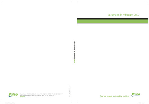 Thumbnail Valeo Universal Registration Document 2007